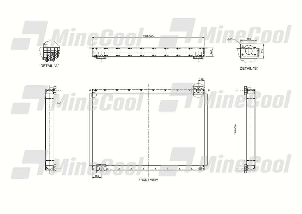 COOLER HYDRAULIC OIL COMPLETE LIEBHERR R994B R9350 R9400 (1855W) - Image 3